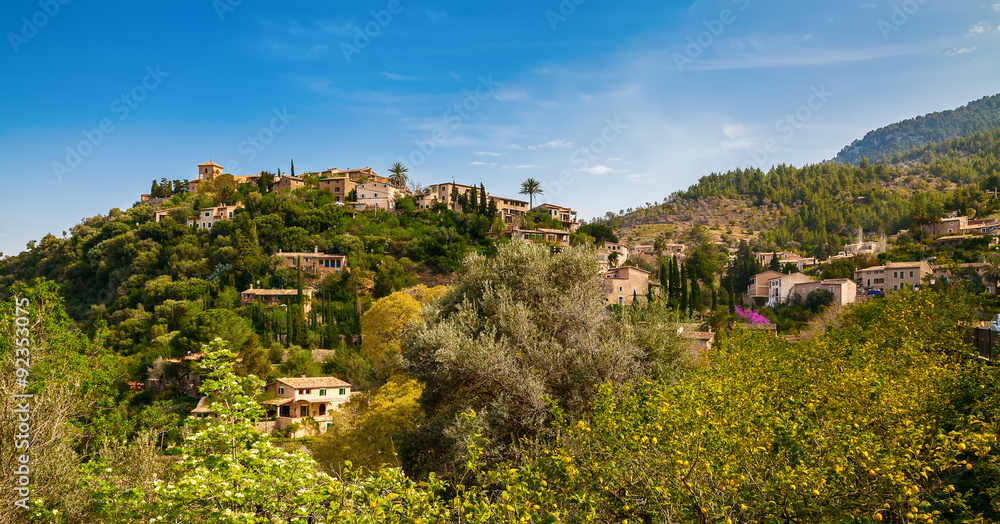 village Deia in the mountains