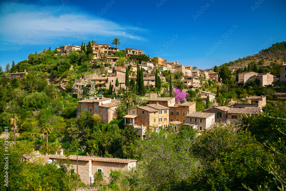 Naklejka premium small mountain village Deia