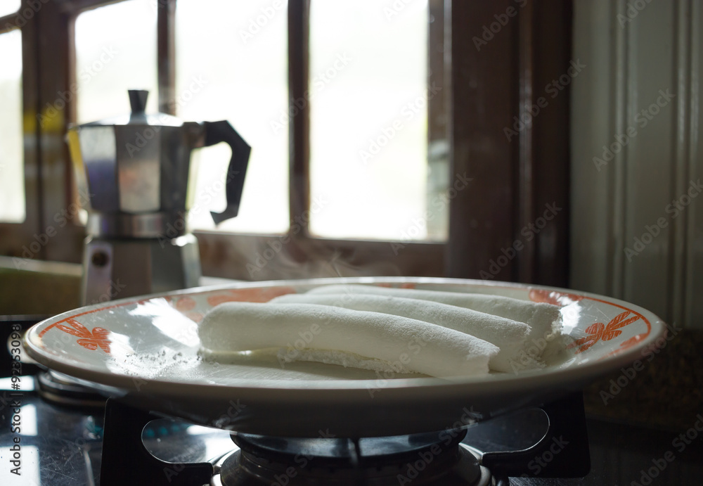 Tradicional Tapioca with Coffe Background Tradicional Tapioca with Coffe Background