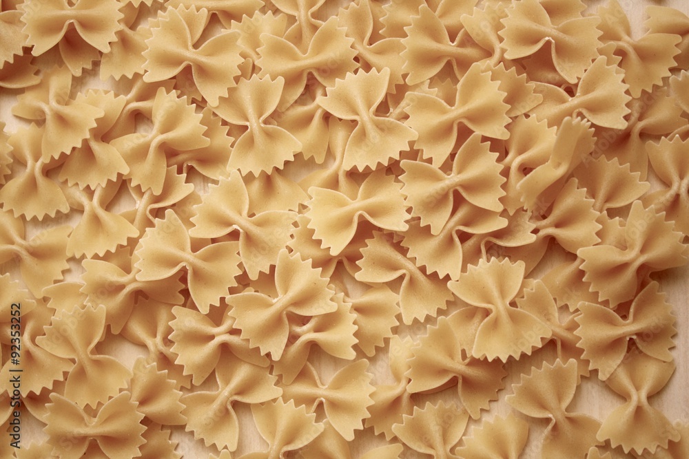 farfalle at the tissue linen background farfalle at the tissue linen background