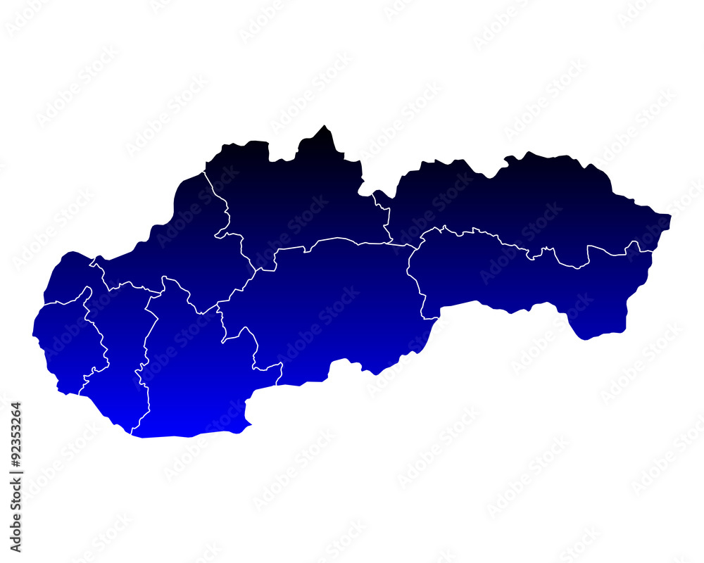 Karte der Slowakei