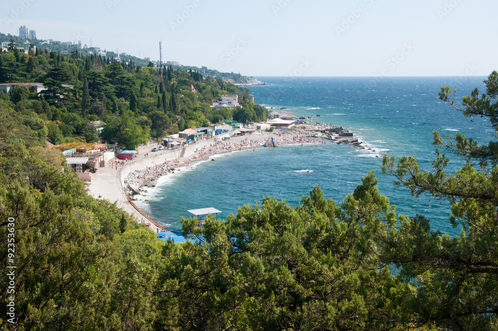 Black Sea resort shore at Simeiz village, Crimea