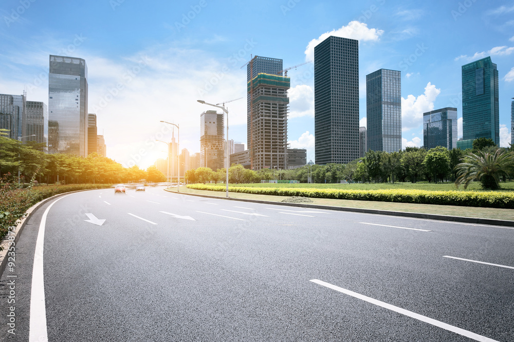 asphalt road of a modern city