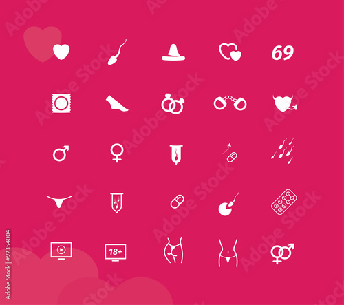 Mega set of sexy and erotic icons. Icon pack. Love n sex