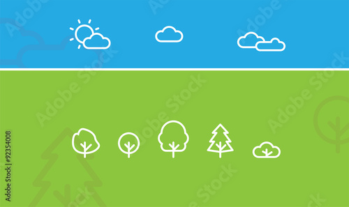 Little icon set of nature.