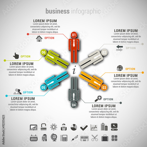 Vector illustration of business infographic made of people.
