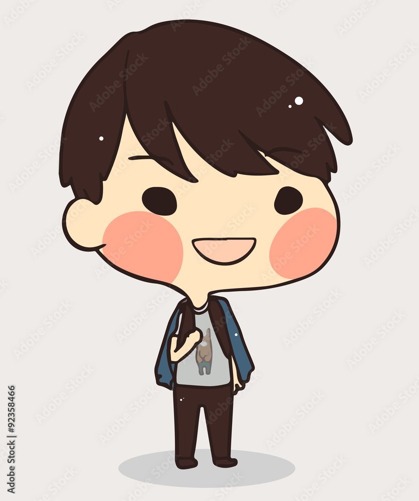 cute man bag.highschool.vector illustration cute man bag.highschool.vector illustration
