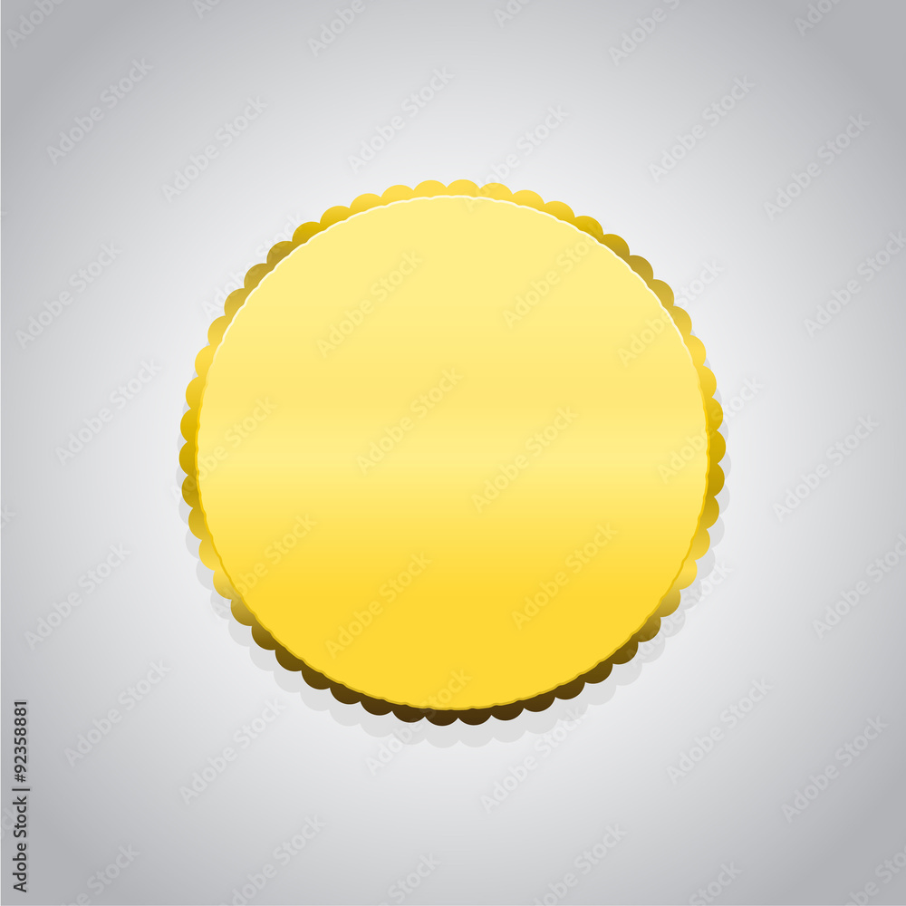 golden round badge coin emblem icon vector golden round badge coin emblem icon vector