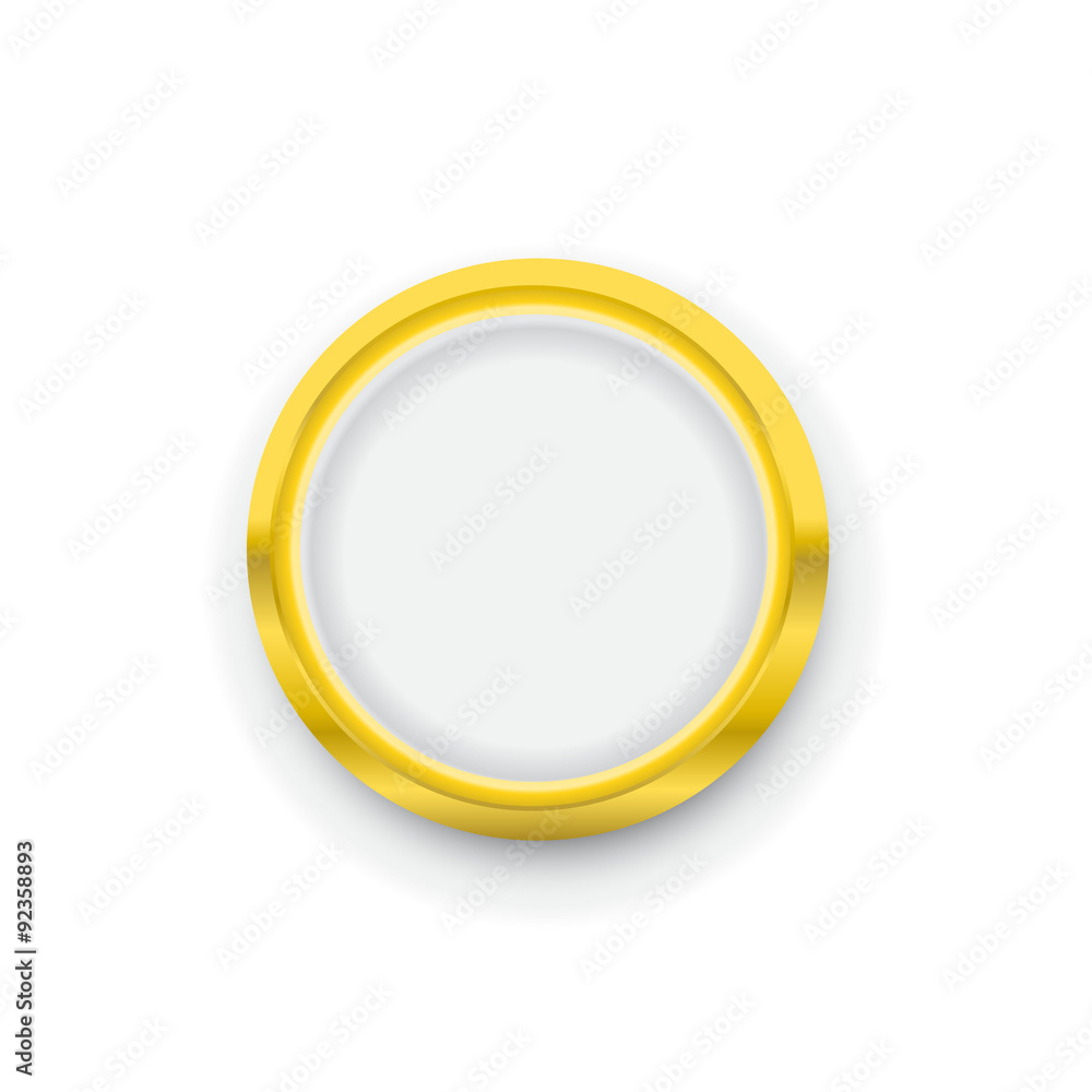 golden round badge coin emblem icon vector golden round badge coin emblem icon vector