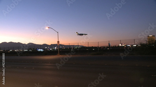 Plane lands in early evening