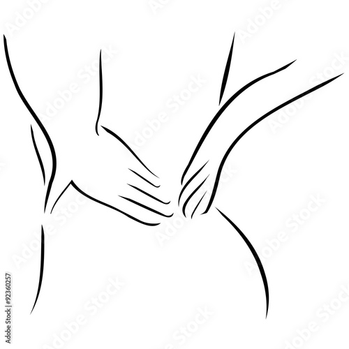 Abstract drawing of a person having backache