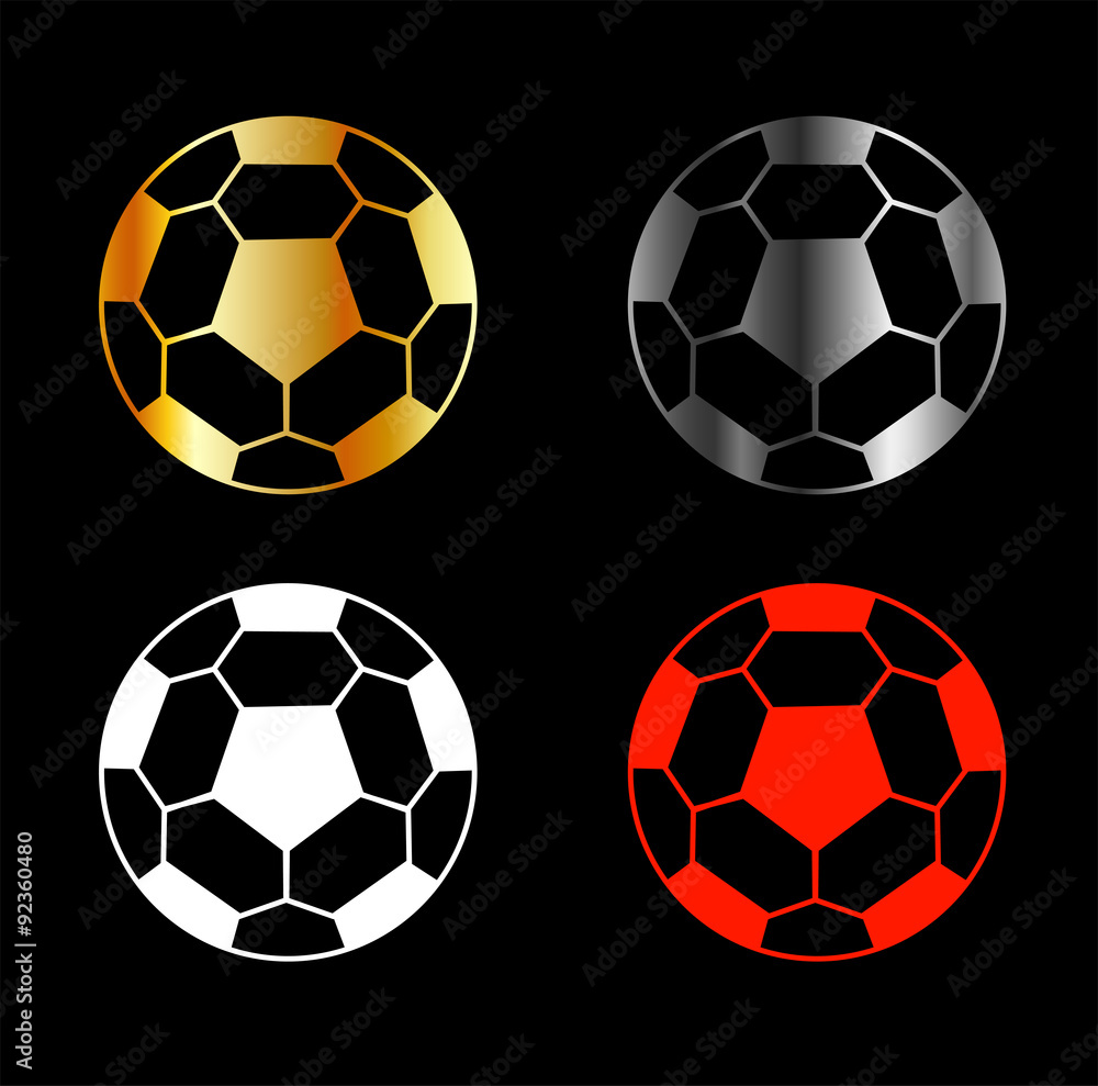 Obraz premium Footballs on blackbackground
