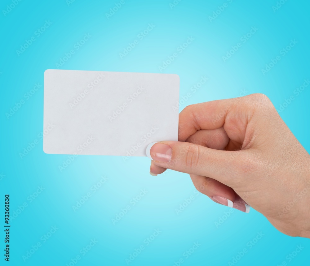 Fototapeta premium Holding card.