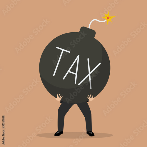 businessman bearing tax bomb