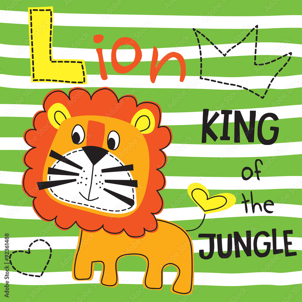 Fototapeta premium cute lion vector illustration