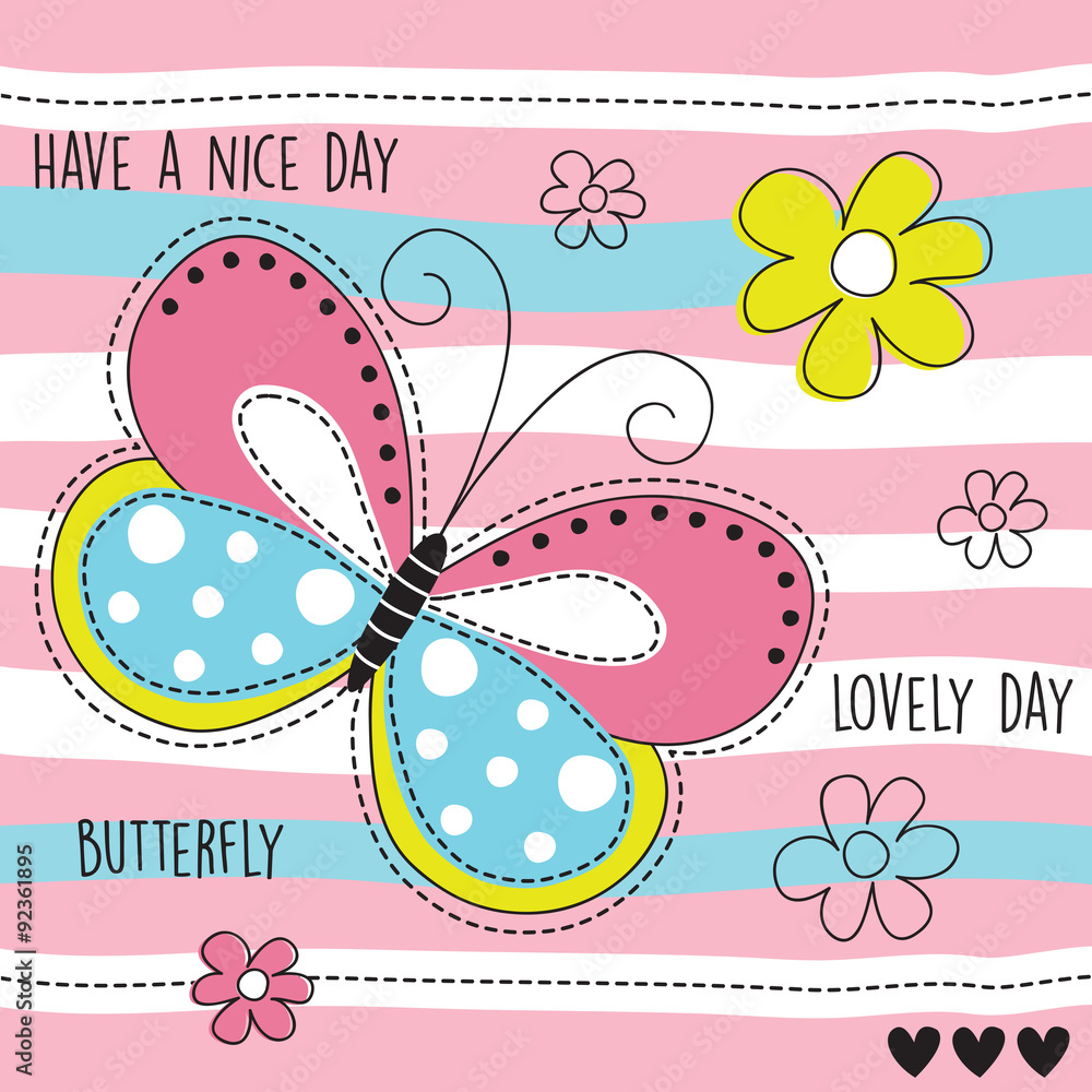 butterfly and flowers vector illustration butterfly and flowers vector illustration