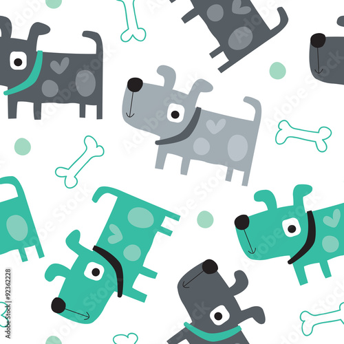 seamless dog pattern vector illustration