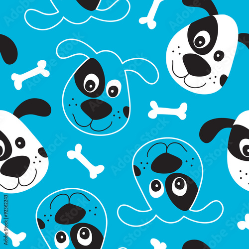 seamless dog pattern vector illustration