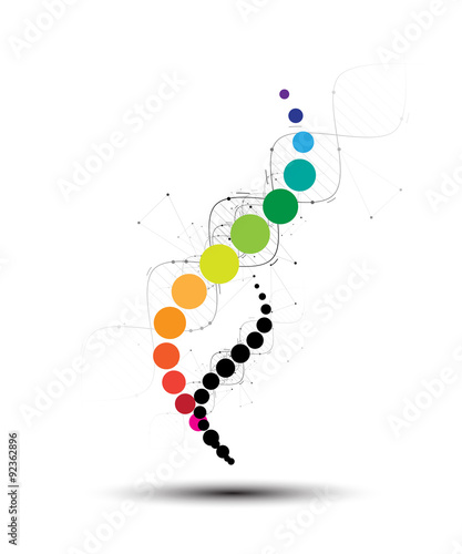 DNA Abstract icon and element collection. Futuristic technology