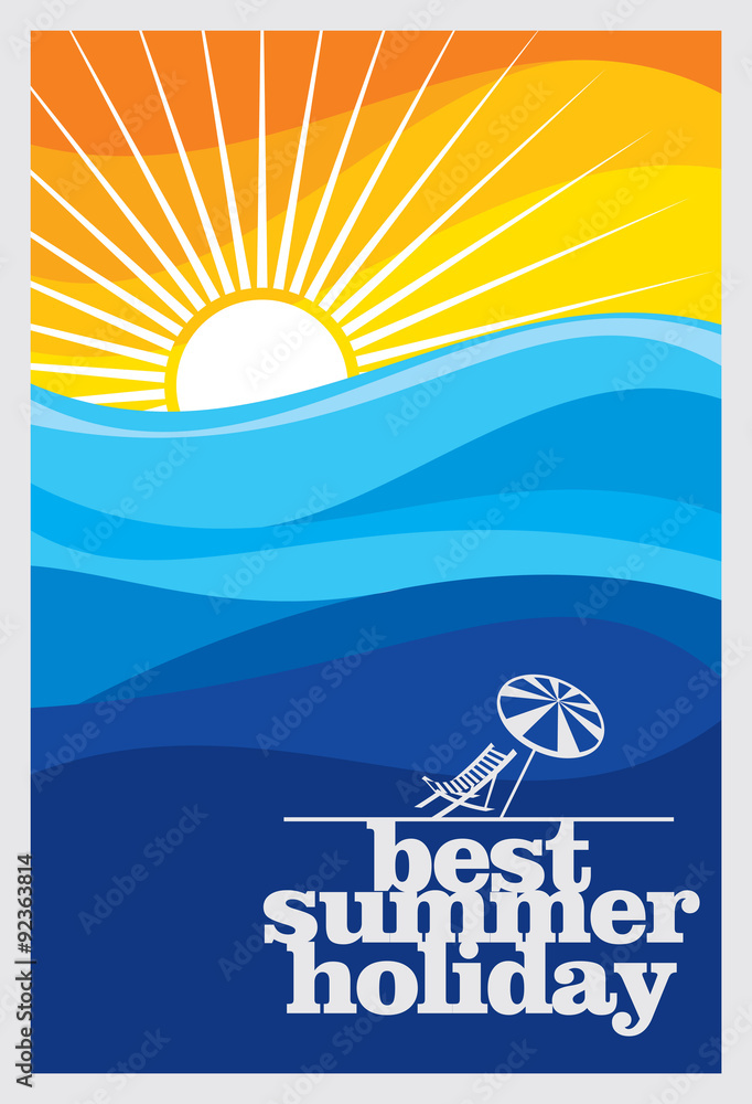 Summer holidays illustration & summer background