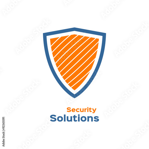 Security solutions logo, shield silhouette 