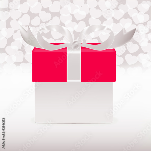 Vector gift box with hearts