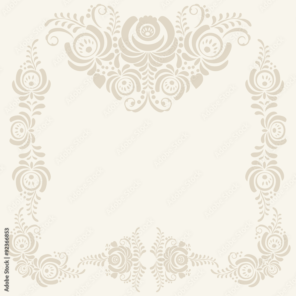 Fototapeta premium beige Floral pattern vector background