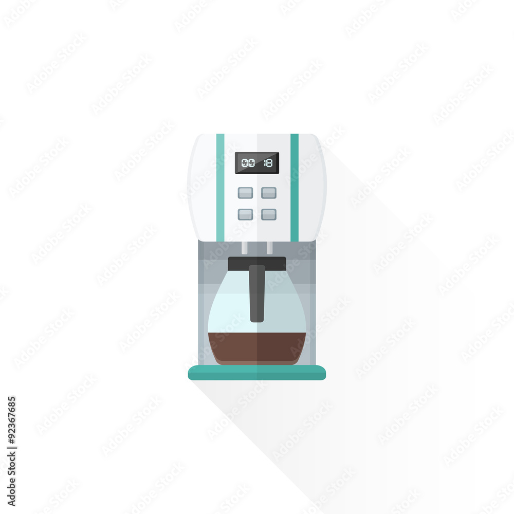 vector flat style white coffee machine illustration. vector flat style white coffee machine illustration.