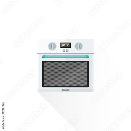 vector flat style white kitchen oven illustration.