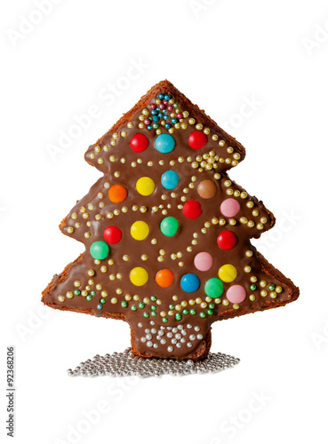 Wallpaper Mural Homemade cake in a shape of a christmas tree isolated Torontodigital.ca