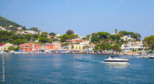 Coastal landscape, main port of Ischia island