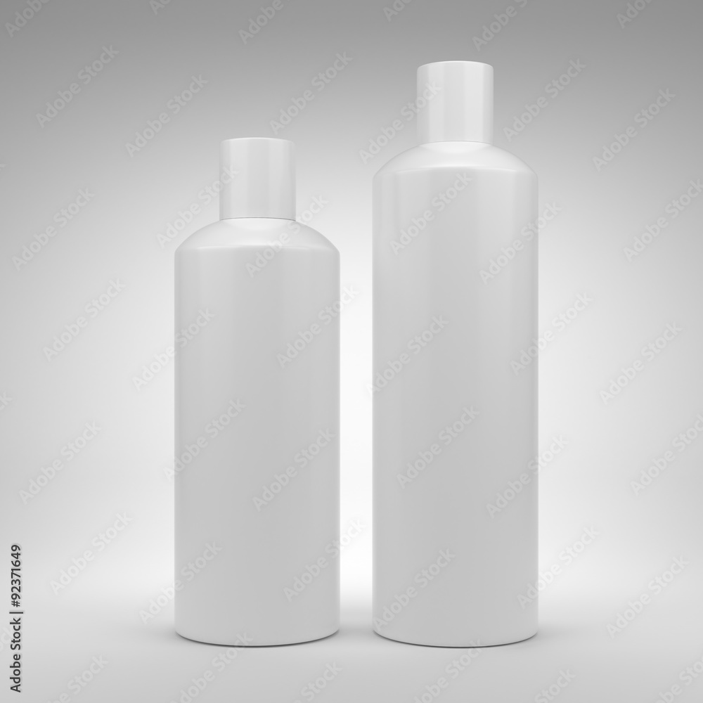White blank shampoo and conditioner bottles Stock | Adobe Stock