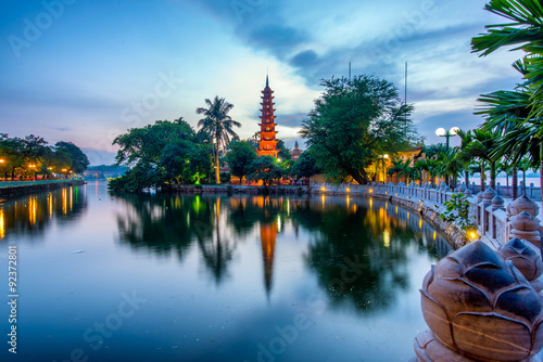 The Tran Quoc Pagoda in Hanoi is the oldest pagoda in the city, originally constructed in the sixth century during the reign of Emperor Ly Nam De. (from 544 until 548), more than 1,450 years.