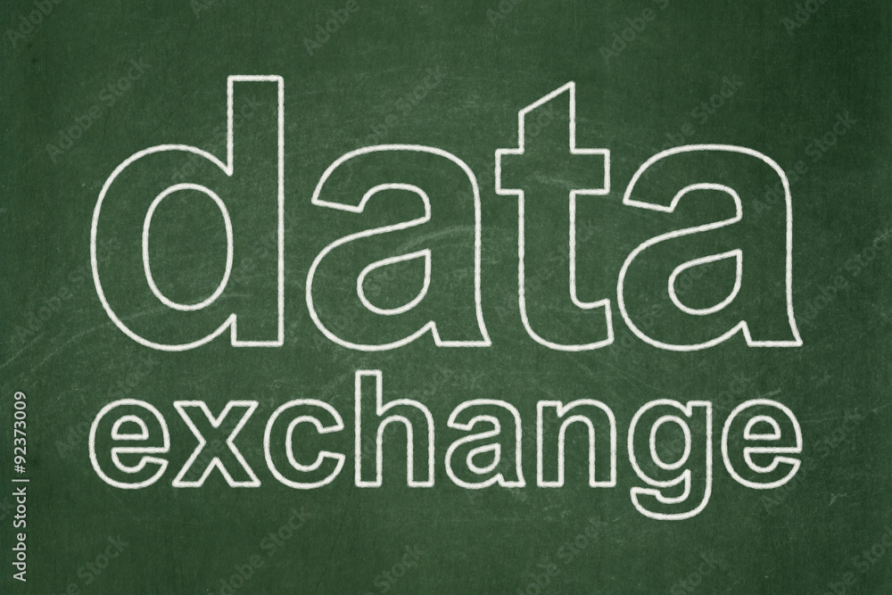 Obraz premium Data concept: Data Exchange on chalkboard background