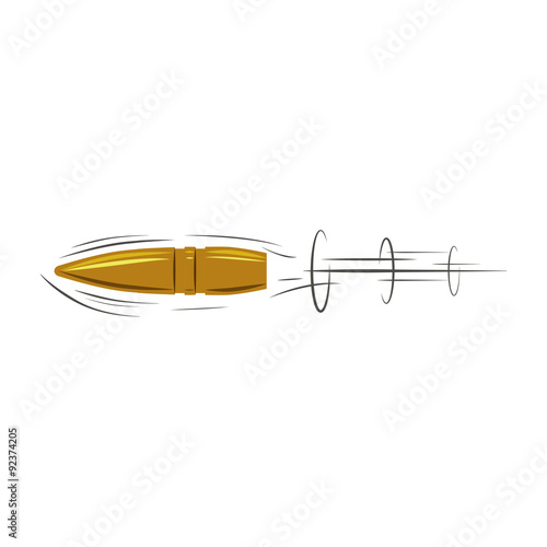 Bullet flying with high speed, military danger aggression, fast motion