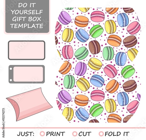Favor, gift box die cut. Box template
