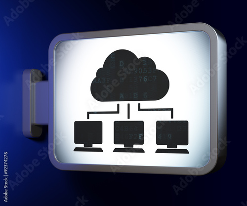 Cloud computing concept: Cloud Network on billboard background