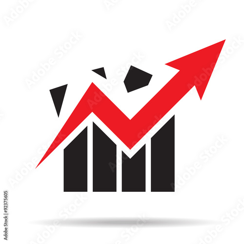 graph grow up logo. vector illustration
