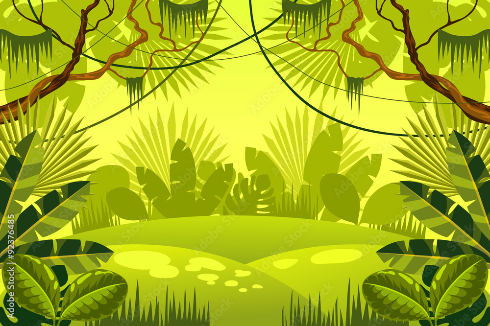 Naklejka premium las. dżungla. ilustracji wektorowych