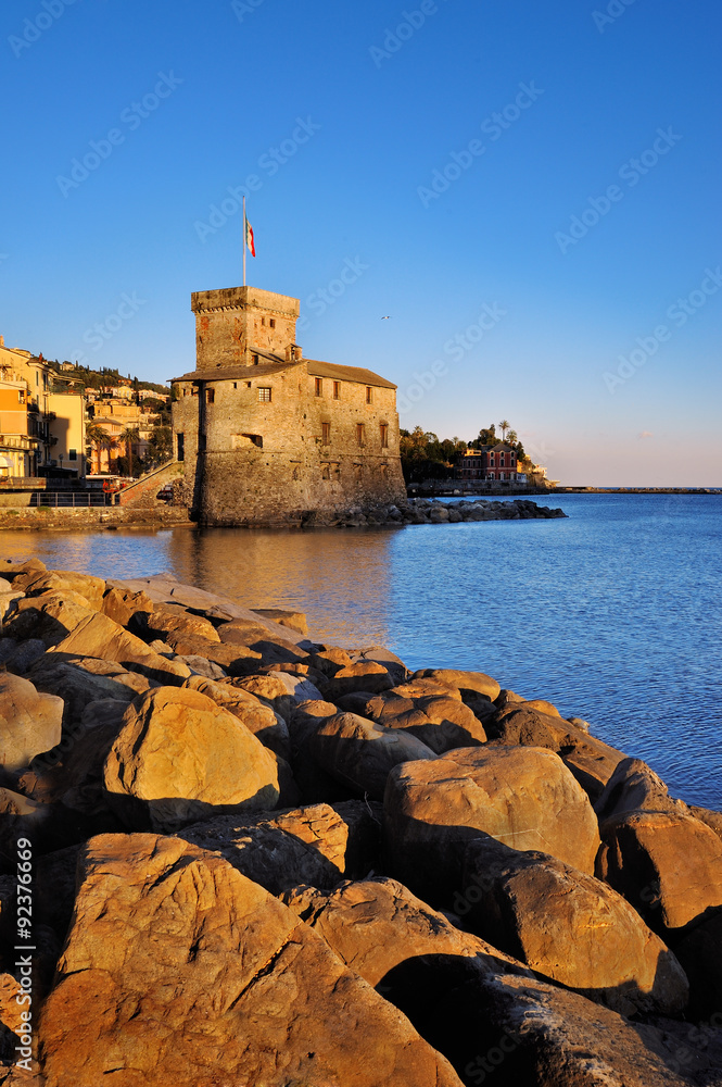the medieval castle on the sea in  Rapallo