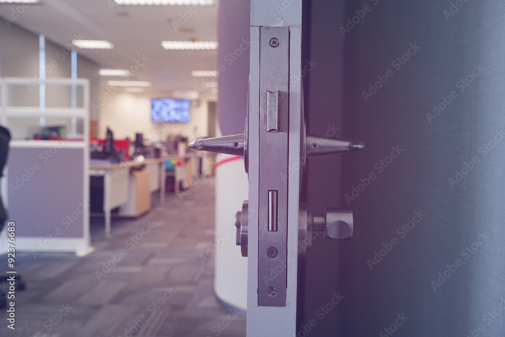 door handle and walkway in office door handle and walkway in office