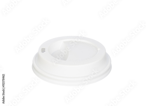 White coffee lid isolated on white background