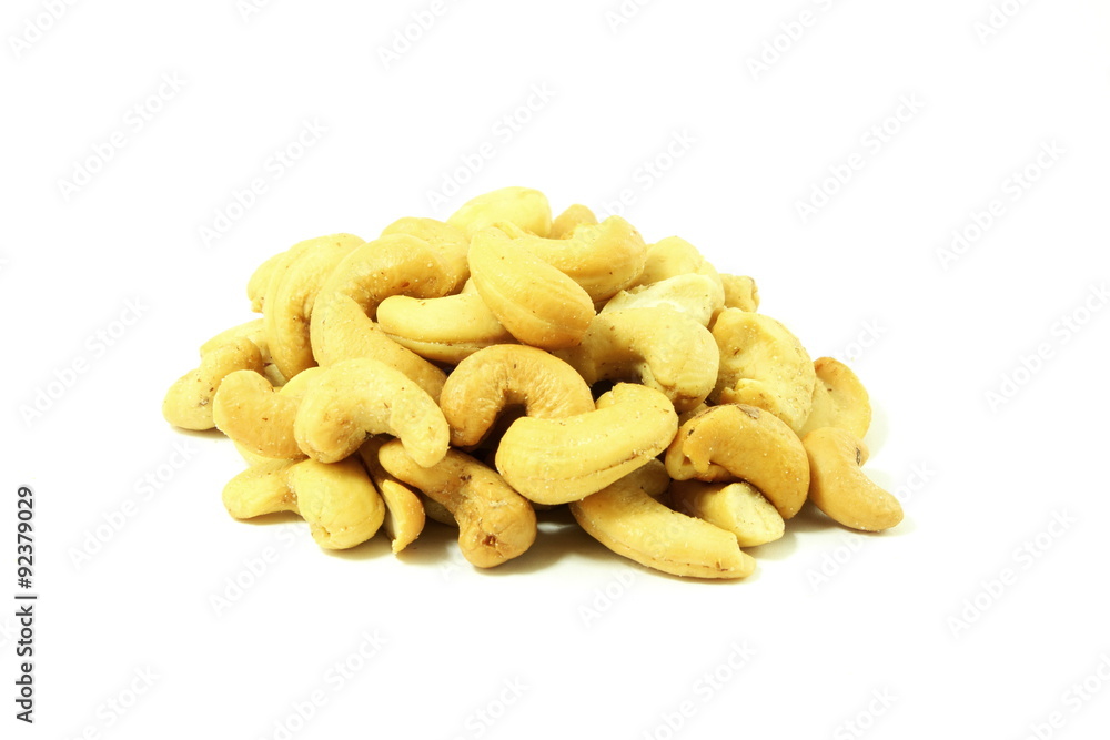 roasted Cashew nuts in white background roasted Cashew nuts in white background