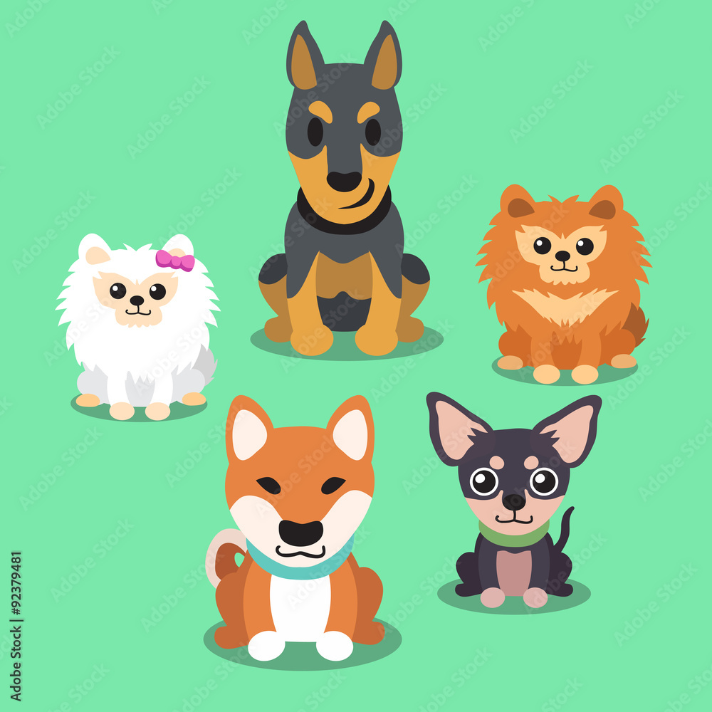 Cartoon dogs standing collection