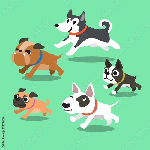Cartoon dogs running