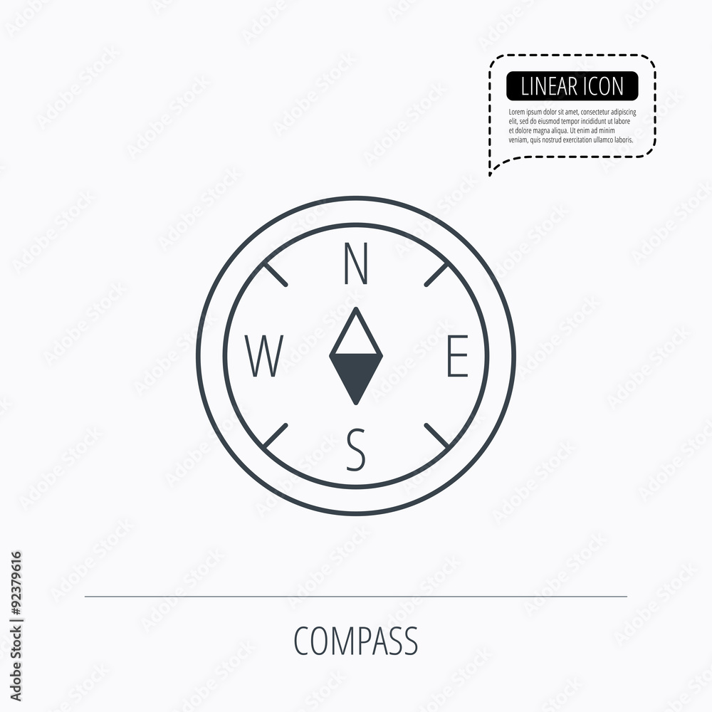 Compass icon. Geographical orientation sign. Compass icon. Geographical orientation sign.