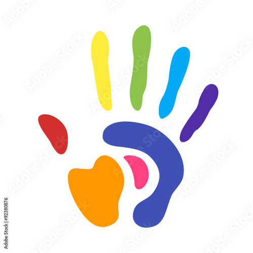 rainbow hand print