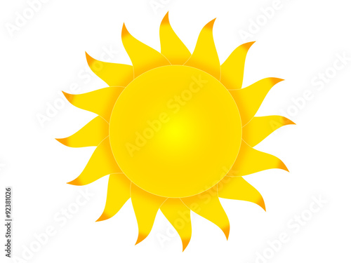 Symbol of the sun on a white background