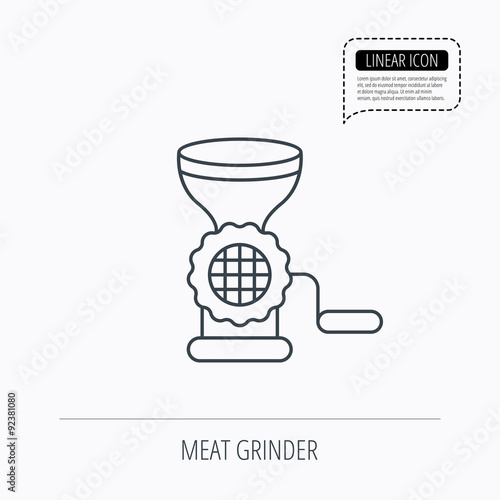 Meat grinder icon. Manual mincer sign.