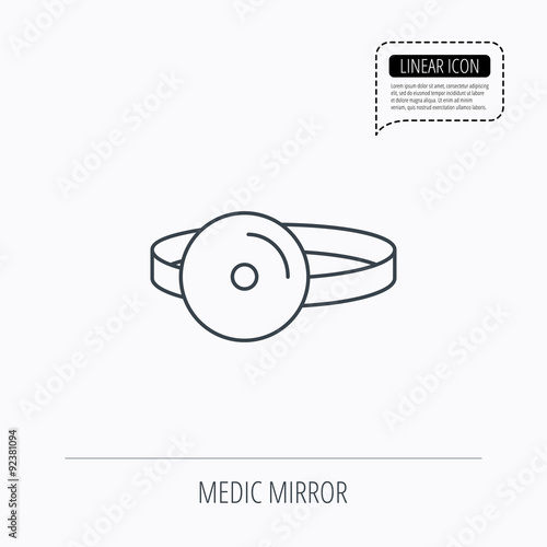 Medical mirror icon. ORL medicine sign.